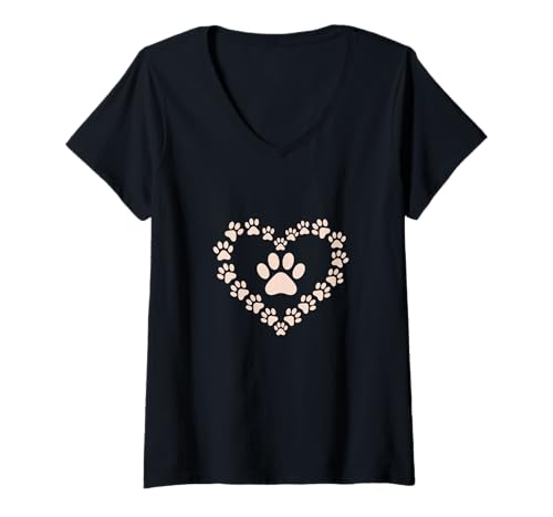 Damen Loving My Dog Meme Hundeliebhaber Heart I Heart My Fun Dog Memes T-Shirt mit V-Ausschnitt Damen Loving My Dog Meme Hundeliebhaber Heart I Heart My Fun Dog Memes T-Shirt mit V-Ausschnitt von Fun Footprint Dog Lover Shirt I Heart My Dog Shirt