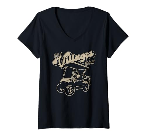 Damen Lustiger Golfwagen It's a Villages Thing Golf Car Humor Design T-Shirt mit V-Ausschnitt Damen Lustiger Golfwagen It's a Villages Thing Golf Car Humor Design T-Shirt mit V-Ausschnitt von Fun Golf Car Humor Designs for Golf Cart Lovers