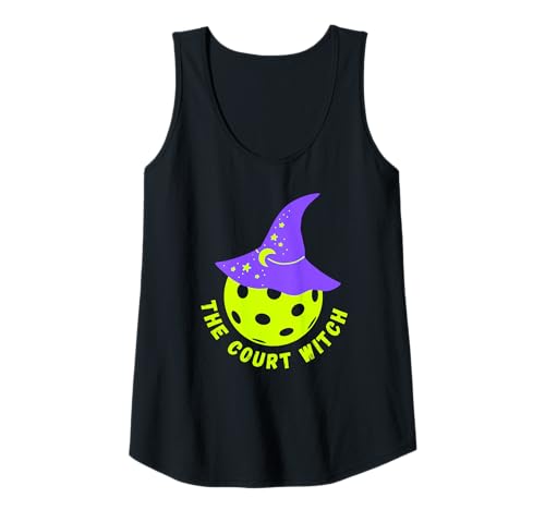 Damen Lustiger Halloween Pickleball The Court Witch Pickleballer Mütter Tank Top von Fun Halloween Pickleball Shirts by Southerngal