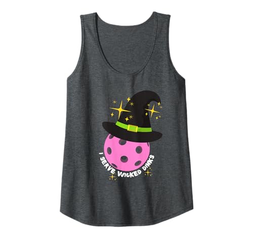 Damen Lustiges Halloween Pickleball Hexe Shirt Servieren Wicked Dinks Tank Top von Fun Halloween Pickleball Shirts by Southerngal