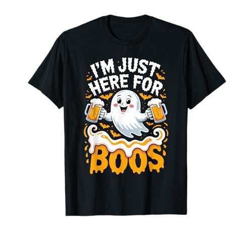 Halloween Beer Ghost Ich Bin nur Hier für die Boos Damen Herren T-Shirt Halloween Beer Ghost Ich Bin nur Hier für die Boos Damen Herren T-Shirt von Fun Halloween Spooky Ghost Haunted Cheers Apparel