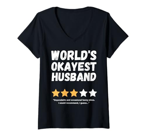Damen Lustiger Gag mit dem besten Ehemann der Welt T-Shirt mit V-Ausschnitt Damen Lustiger Gag mit dem besten Ehemann der Welt T-Shirt mit V-Ausschnitt von Fun Humorous Birthday Christmas Celebration Gift
