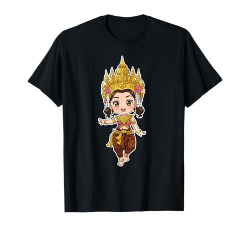 Entzückende Khmer Apsara Kambodschanische Chibi Cartoon Girl T-Shirt von Fun Khmer Apsara Cambodian Culture Art