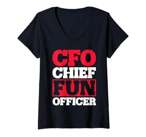 Damen Mutiger CFO, Chief Fun Officer, Design T-Shirt mit V-Ausschnitt Damen Mutiger CFO, Chief Fun Officer, Design T-Shirt mit V-Ausschnitt von Fun Leadership Apparel