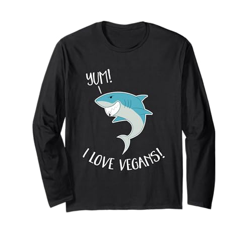Yum! I Love Vegans! Lustiger vegetarischer Hai Schwimmen, Männer/Frauen Langarmshirt Yum! I Love Vegans! Lustiger vegetarischer Hai Schwimmen, Männer/Frauen Langarmshirt von Fun Lovin Designs