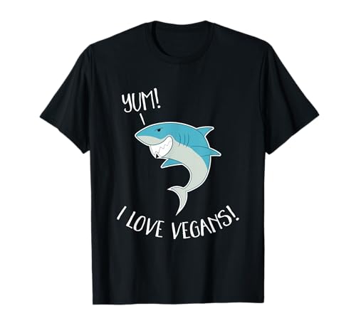 Yum! I Love Vegans! Lustiger vegetarischer Hai Schwimmen, Männer/Frauen T-Shirt Yum! I Love Vegans! Lustiger vegetarischer Hai Schwimmen, Männer/Frauen T-Shirt von Fun Lovin Designs