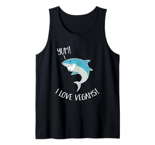 Yum! I Love Vegans! Lustiger vegetarischer Hai Schwimmen, Männer/Frauen Tank Top Yum! I Love Vegans! Lustiger vegetarischer Hai Schwimmen, Männer/Frauen Tank Top von Fun Lovin Designs