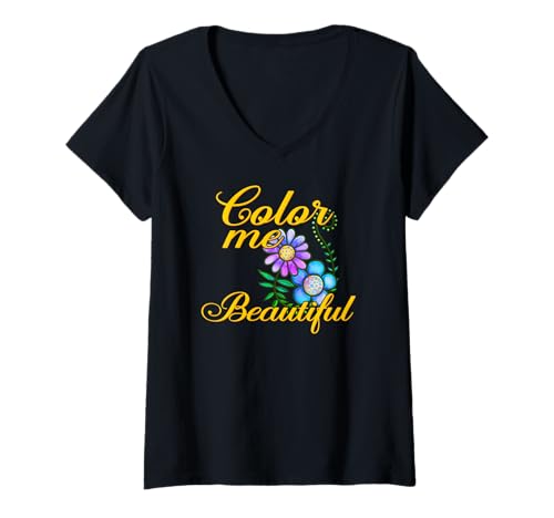 Damen Färbe Mich Wunderschöner lustiger Spruch und einzigartige T-Shirt mit V-Ausschnitt Damen Färbe Mich Wunderschöner lustiger Spruch und einzigartige T-Shirt mit V-Ausschnitt von Fun Pastel Mix and Match from So Cool Designs