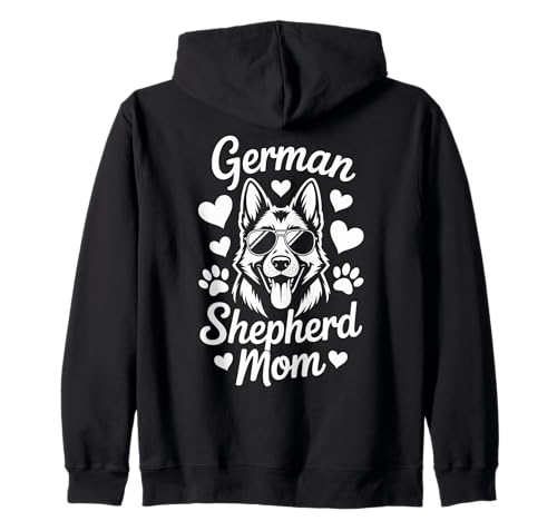 Deutscher Schäferhund Mama, süßer Hund in Sonnenbrille mit lustigen Herzen Kapuzenjacke Deutscher Schäferhund Mama, süßer Hund in Sonnenbrille mit lustigen Herzen Kapuzenjacke von Fun Pet Parent and Mothers Day Designs