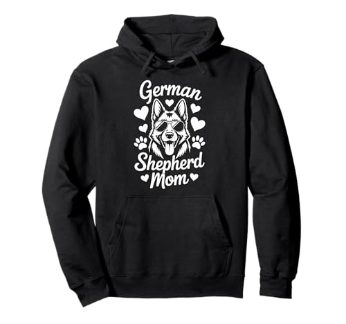 Deutscher Schäferhund Mama, süßer Hund in Sonnenbrille mit lustigen Herzen Pullover Hoodie Deutscher Schäferhund Mama, süßer Hund in Sonnenbrille mit lustigen Herzen Pullover Hoodie von Fun Pet Parent and Mothers Day Designs