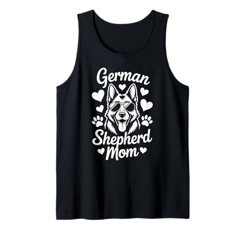 Deutscher Schäferhund Mama, süßer Hund in Sonnenbrille mit lustigen Herzen Tank Top Deutscher Schäferhund Mama, süßer Hund in Sonnenbrille mit lustigen Herzen Tank Top von Fun Pet Parent and Mothers Day Designs