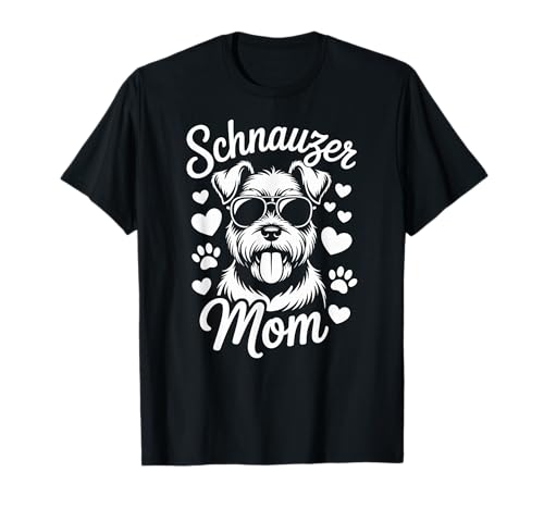 Schnauzer Mama, süßer Hund in Sonnenbrille mit lustigen Herzen T-Shirt Schnauzer Mama, süßer Hund in Sonnenbrille mit lustigen Herzen T-Shirt von Fun Pet Parent and Mothers Day Designs
