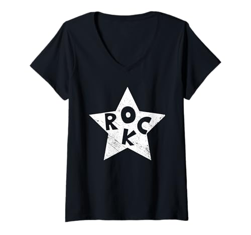 Damen Lustiger Rockstar Rock 'n' Roll für Kinder, Jungen und Mädchen T-Shirt mit V-Ausschnitt Damen Lustiger Rockstar Rock 'n' Roll für Kinder, Jungen und Mädchen T-Shirt mit V-Ausschnitt von Fun Rock'n Roll Gifts for Little Rockers