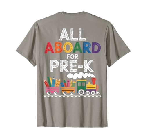 Süßes Zugdesign „All Aboard for Pre-K“ für Kinder, Schulmotiv T-Shirt Süßes Zugdesign „All Aboard for Pre-K“ für Kinder, Schulmotiv T-Shirt von Fun School Apparel