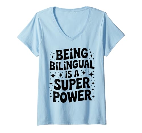 Damen Zweisprachiger Lehrer Lustiger ESL Lehrer T-Shirt mit V-Ausschnitt Damen Zweisprachiger Lehrer Lustiger ESL Lehrer T-Shirt mit V-Ausschnitt von Fun School Teacher Fun Bilingual Teacher Design