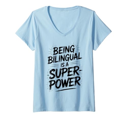 Damen Zweisprachiger Lehrer Lustiger ESL Lehrer T-Shirt mit V-Ausschnitt Damen Zweisprachiger Lehrer Lustiger ESL Lehrer T-Shirt mit V-Ausschnitt von Fun School Teacher Fun Bilingual Teacher Designs