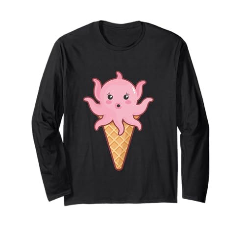 Tintenfisch - Oktopus Eistüte Spaß Meer Tierliebhaber Junge/Mädchen Langarmshirt Tintenfisch - Oktopus Eistüte Spaß Meer Tierliebhaber Junge/Mädchen Langarmshirt von Fun Sea Animal Designs