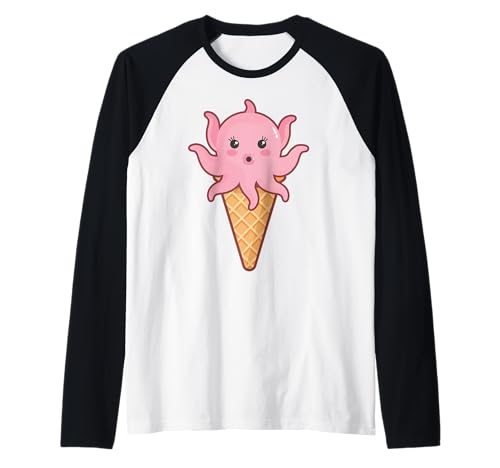 Tintenfisch - Oktopus Eistüte Spaß Meer Tierliebhaber Junge/Mädchen Raglan Tintenfisch - Oktopus Eistüte Spaß Meer Tierliebhaber Junge/Mädchen Raglan von Fun Sea Animal Designs