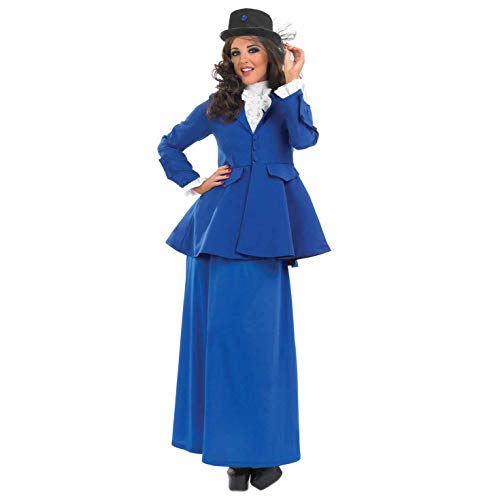 Fun Shack Blaues Nanny Kostüm Damen, Mary Kostüm Erwachsene, Damen Viktorianisches Kindermädchen Kostüm, Mit Viktorianischer Hut Damen, Filmcharaktere Kostüm S von Fun Shack