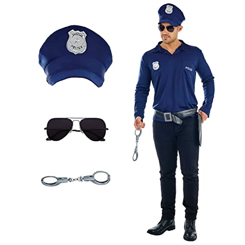 Fun Shack Polizist Kostüm Herren, Polizisten Kostüm Herren, Faschingskostüme Männer Polizist, Polizei Kostüm Herren, Polizeiuniform Herren Original, Karneval Kostüm Herren Polizei von Fun Shack