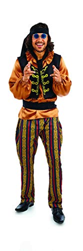 Fun Shack Braunes 60er Jahre Rockstar Kostüm für Herren, Hippie Verkleidung, Karneval Fasching - M von Fun Shack