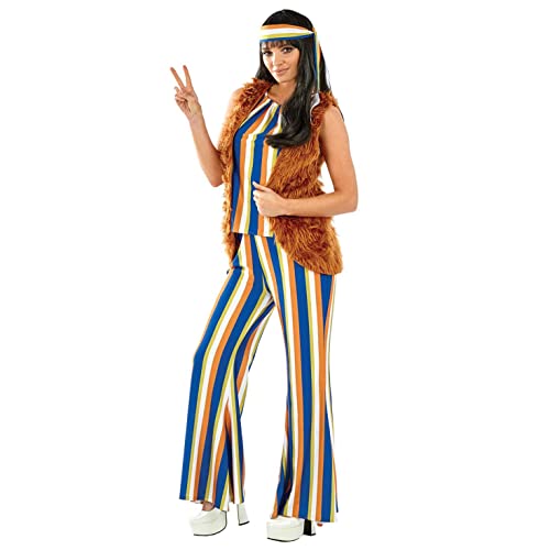 Fun Shack Buntes Hippie Kostüm für Damen, 70er Jahre Verkleidung, Halloween und Karneval - M von Fun Shack