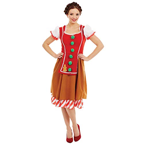 Fun Shack Lebkuchen Kostüm Erwachsene, Lebkuchen Kostüm Damen, Weihnachtskostüm Damen, Weihnachtskostüm Erwachsene, Weihnachtskleid Damen, Kleid Weihnachten Damen - S von Fun Shack