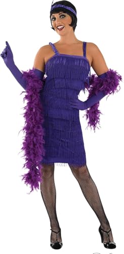 Fun Shack Lila 20er Jahre Kostüm, Fransenkleid für Damen, Charlston Kleid Damen - In 5 Größen erhältlich - L von Fun Shack