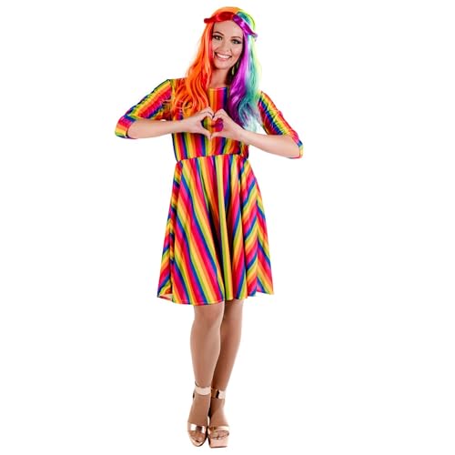 Fun Shack Regenbogenkleider Damen, Regenbogen Kleid Damen, Regenbogen Kostüm Damen, Kleid Regenbogen Damen, Kostüm Regenbogen Damen - M von Fun Shack