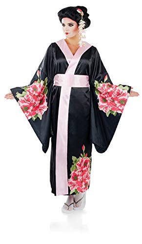 Fun Shack Schwarz Japanischer Kimono Damen, Japanische Kimono Damen, Kimono Damen Japanisch, Geisha Kostüm Damen, Kimono Kostüm Damen, Japanisches Kleid Damen XL von Fun Shack