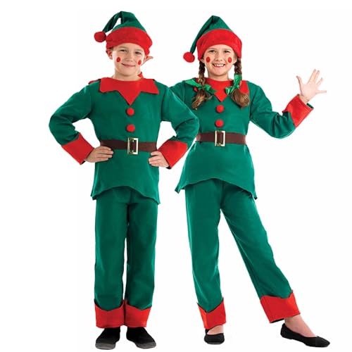 Fun Shack Weihnachtselfe Kostüm, Elfenkostüm Kinder, Christmas Elf Costume, Elfenkostüm Kinder Mädchen, Elfen Kostüm Weihnachten Größe M von Fun Shack