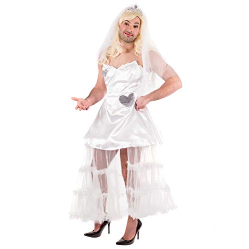Fun Shack Kostüm Braut für Herren, Perfekt für Fasching und JGA, Lustiges Frauenkostüm für Männer, M von Fun Shack