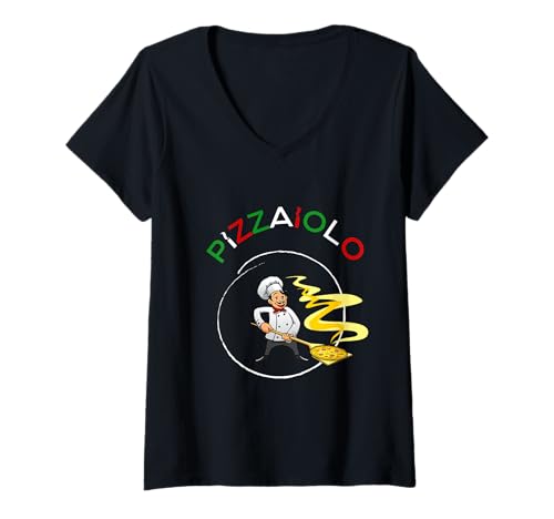 Damen Pizzaiolo Shirt Pizzabäcker Fun-Shirt Pizzaiolo T-Shirt T-Shirt mit V-Ausschnitt Damen Pizzaiolo Shirt Pizzabäcker Fun-Shirt Pizzaiolo T-Shirt T-Shirt mit V-Ausschnitt von Fun Shirt für Männer und Frauen - Pizzaiolo