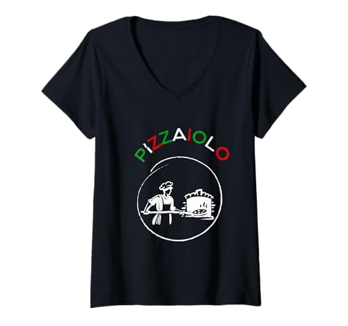 Damen Pizzaiolo Shirt Pizzabäcker Fun-Shirt Pizzaiolo T-Shirt mit V-Ausschnitt Damen Pizzaiolo Shirt Pizzabäcker Fun-Shirt Pizzaiolo T-Shirt mit V-Ausschnitt von Fun Shirt für Männer und Frauen - Pizzaiolo