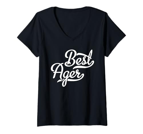Damen Bester Ager T-Shirt mit V-Ausschnitt Damen Bester Ager T-Shirt mit V-Ausschnitt von Fun Shirts