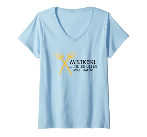 Damen Stallbursche Mistkerl T-Shirt mit V-Ausschnitt Damen Stallbursche Mistkerl T-Shirt mit V-Ausschnitt von Fun Shirts