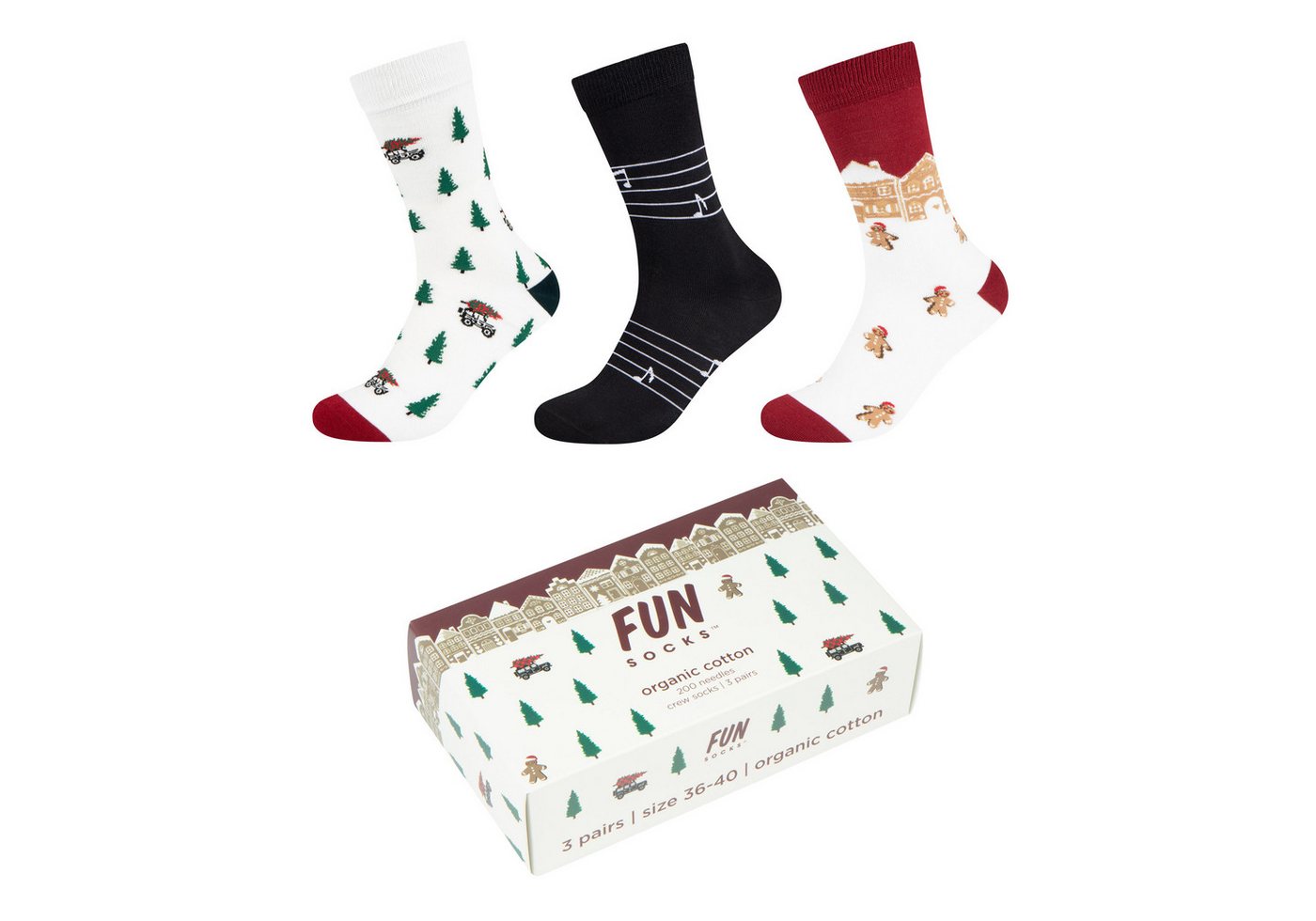 Fun Socks Sneakersocken motifs (3-Paar) mit elastischem Bund von Fun Socks