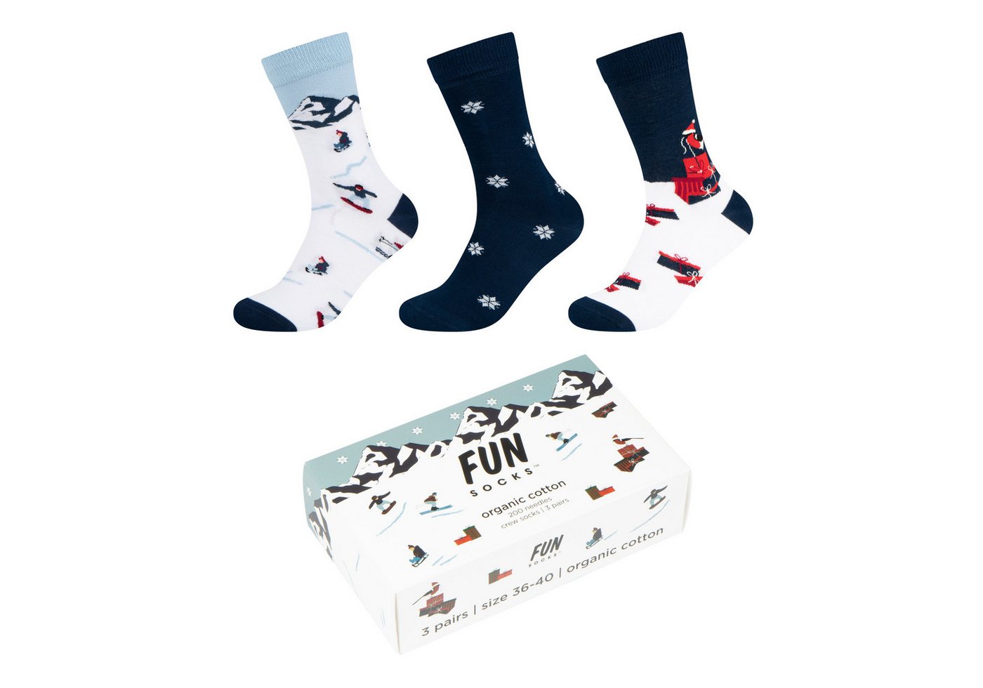 Fun Socks Sneakersocken motifs (3-Paar) mit elastischem Bund von Fun Socks