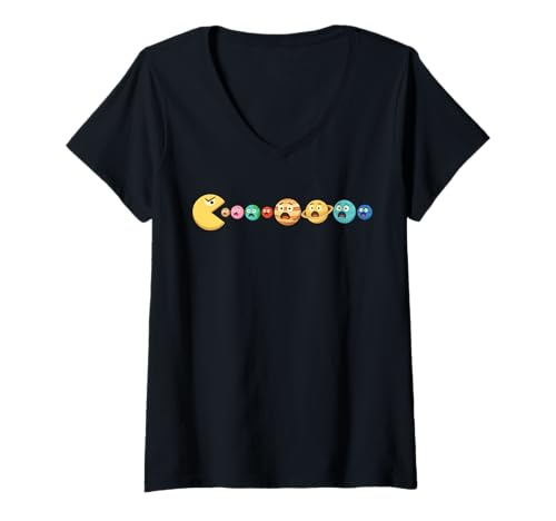 Damen Hungrige Sonnenplaneten in Panik Lustige Weltraumdrama-Videospiele T-Shirt mit V-Ausschnitt Damen Hungrige Sonnenplaneten in Panik Lustige Weltraumdrama-Videospiele T-Shirt mit V-Ausschnitt von Fun Studios