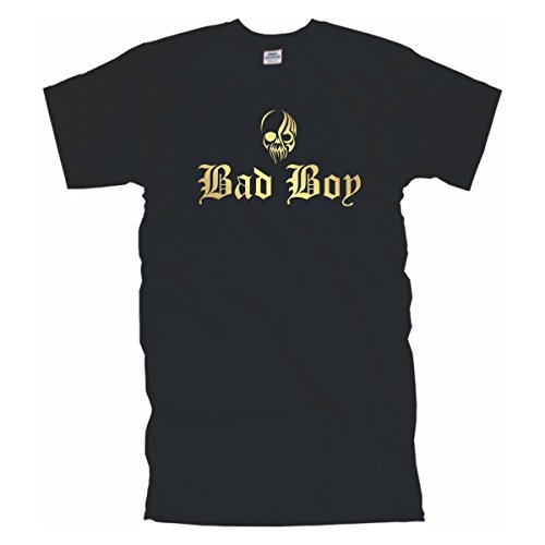 Bad Boy edel bedrucktes schwarzes T-Shirt Totenkopf Tattoo Style Herren Funshirt witziges Geschenk Baumwolle auch Übergrößen (BL030) 7XL von Fun T-Shirt