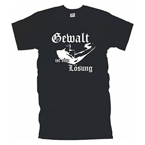 Gewalt ist eine Lösung Männer T-Shirt mit coolem Motiv, Funshirt witziges Geschenk, Baumwolle auch in Übergrößen (BL093) 4XL von Fun T-Shirt