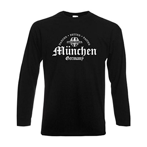 Longsleeve München Harder Better Faster Stronger, Herren Langarm T-Shirt cool bedrucktes Langarm Städte Fan Shirt, Langarmshirt (SFU07-31b) 4XL von Fun T-Shirt
