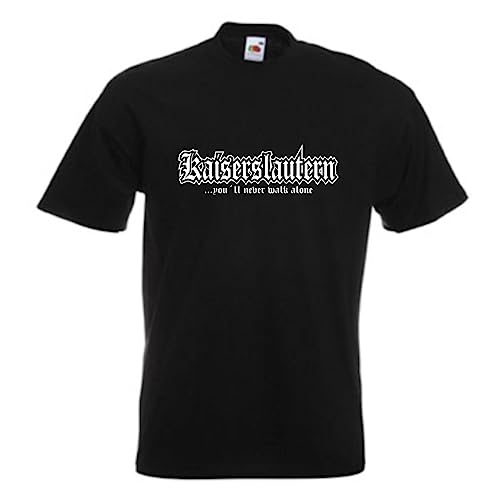 T-Shirt Kaiserslautern Never Walk Alone schwarzes Herren Städte Fan Shirt Bedruckt Spruch auch Übergrößen S - 12XL (SFU01-15a) 4XL von Fun T-Shirt