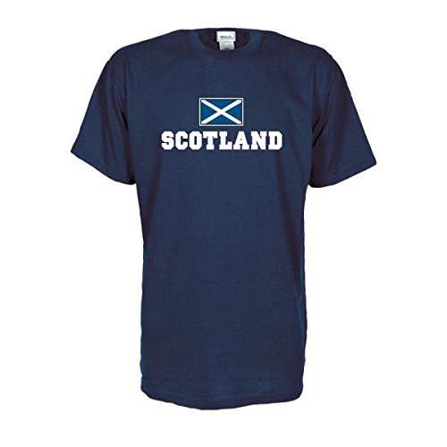 T-Shirt Schottland Scotland Flagshirt bedrucktes Fanshirt, Flagge und Schriftzug Geschenk Andenken für Besucher Gäste Fans (WMS02-54a) 3XL von Fun T-Shirt