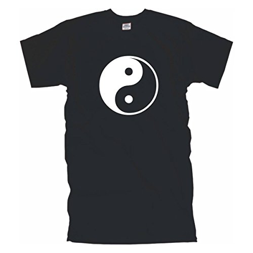 Yin & Yang schwarzes Herren T-Shirt mit coolem Motiv, Funshirt witziges Geschenk, Baumwolle auch in Übergrößen (BL101) 10XL von Fun T-Shirt