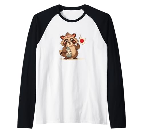 Süßes Tanuki-Kostüm für Jungen und Mädchen Raglan Süßes Tanuki-Kostüm für Jungen und Mädchen Raglan von Fun Tanuki Outfit