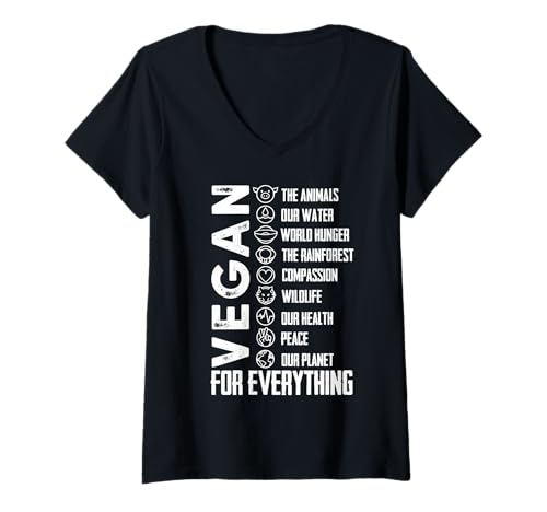 Damen Vegan für Alles - Tierliebhaber, Weltfrieden, Workout T-Shirt mit V-Ausschnitt Damen Vegan für Alles - Tierliebhaber, Weltfrieden, Workout T-Shirt mit V-Ausschnitt von Fun Vegan Designs