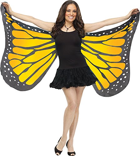 Fun World Damen Weiche Schmetterlingsflügel für Erwachsene, Kostümzubehör Kostüme in Erwachsenengröße, Orange, Standard von Fun World
