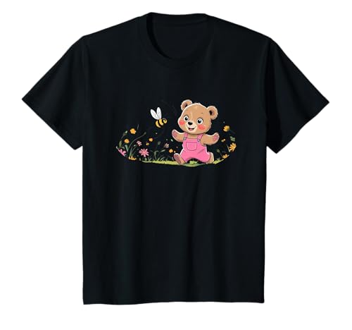 Kinder Spieltag. Niedliche, niedliche Babytiere T-Shirt Kinder Spieltag. Niedliche, niedliche Babytiere T-Shirt von Fun playful design, bear cub and bee