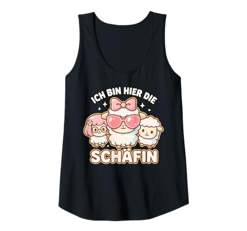 Damen Ich Bin Hier Die Schäfin - Lustiges Schaf Chefin Tank Top von Fun & Humor Sprüche & Geschenke